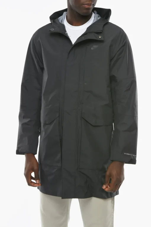Parka in Tinta Unita con Cappuccio e Chiusura a Scomparsa>Nike Outlet