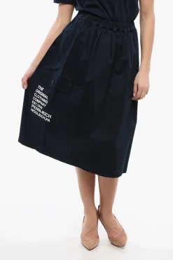 Outlet PENN-RICH Gonna Midi in Misto Cotone con Tasche Utility Donna Gonne