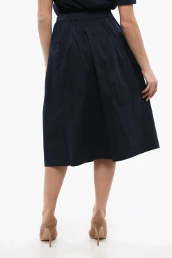 Outlet PENN-RICH Gonna Midi in Misto Cotone con Tasche Utility Donna Gonne