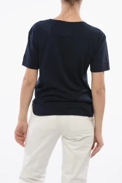 PENN-RICH T-Shirt in Cotone con Logo Stampato e Microborchie>Woolrich Fashion