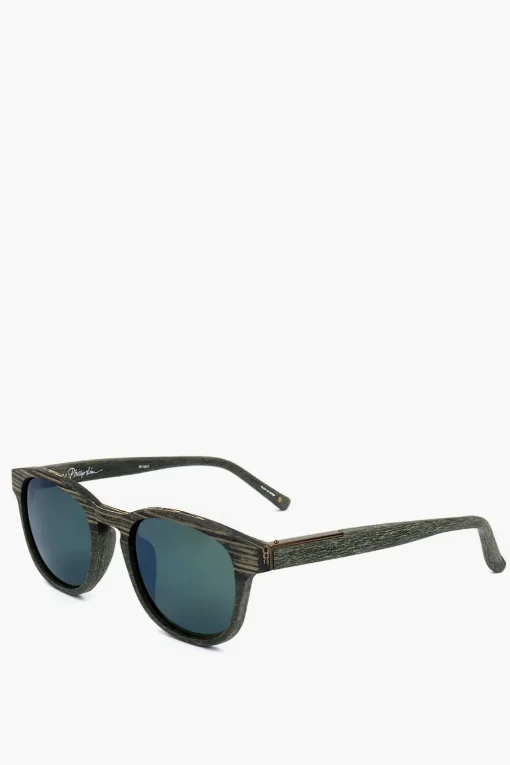 New PHILLIP LIM Occhiali da Sole Wayfarer con Montatura Effetto Legno Uomo Occhiali Da Sole