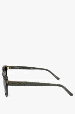 New PHILLIP LIM Occhiali da Sole Wayfarer con Montatura Effetto Legno Uomo Occhiali Da Sole