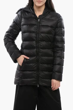 Outlet Piumino Midi Trapuntato con Cappuccio Donna Giubbotti