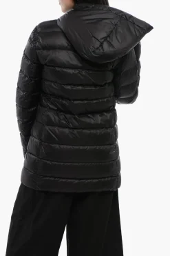 Outlet Piumino Midi Trapuntato con Cappuccio Donna Giubbotti