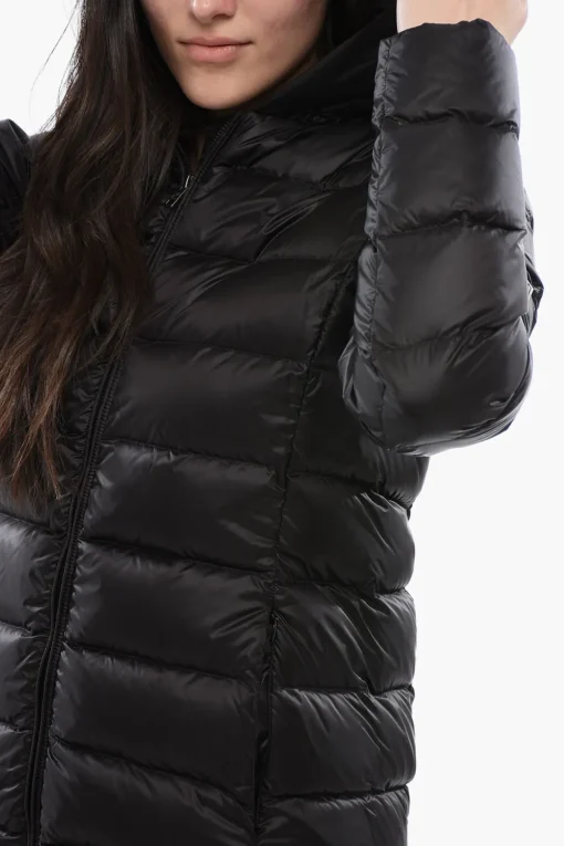 Outlet Piumino Midi Trapuntato con Cappuccio Donna Giubbotti