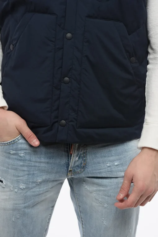 Discount Piumino Smanicato In RIpstop Uomo Giubbotti