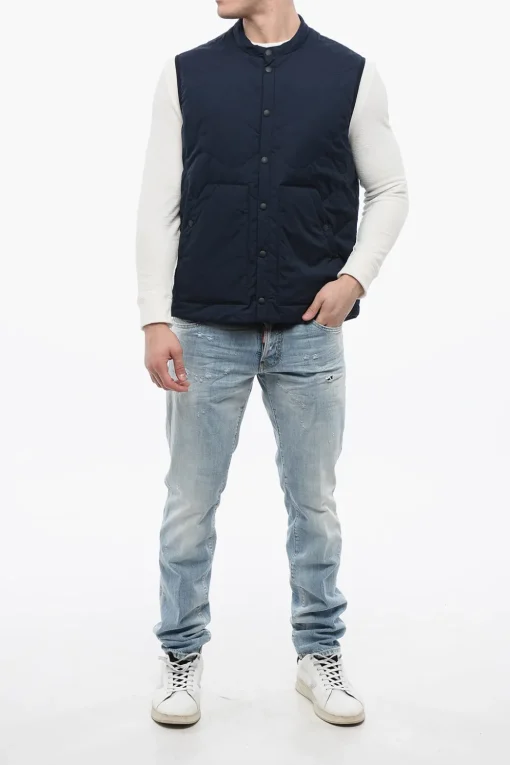 Discount Piumino Smanicato In RIpstop Uomo Giubbotti