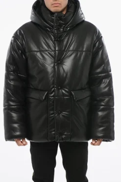 Sale Piumino Trapuntato in Pelle Uomo Giubbotti