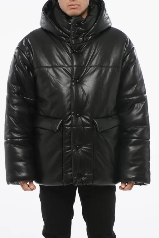 Sale Piumino Trapuntato in Pelle Uomo Giubbotti