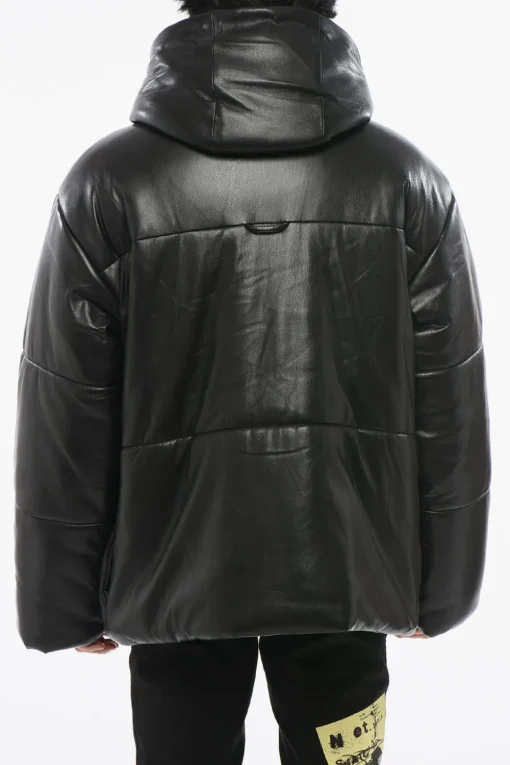Sale Piumino Trapuntato in Pelle Uomo Giubbotti