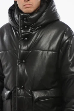 Sale Piumino Trapuntato in Pelle Uomo Giubbotti