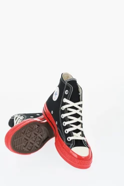 Outlet PLAY COMME DES GARCONS Sneakers Alte in Canvas con Suola a Contrasto Donna Sneaker