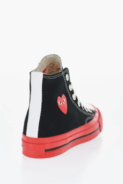 Outlet PLAY COMME DES GARCONS Sneakers Alte in Canvas con Suola a Contrasto Donna Sneaker