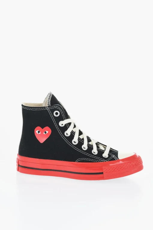 Outlet PLAY COMME DES GARCONS Sneakers Alte in Canvas con Suola a Contrasto Donna Sneaker