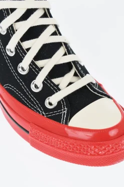 Outlet PLAY COMME DES GARCONS Sneakers Alte in Canvas con Suola a Contrasto Donna Sneaker