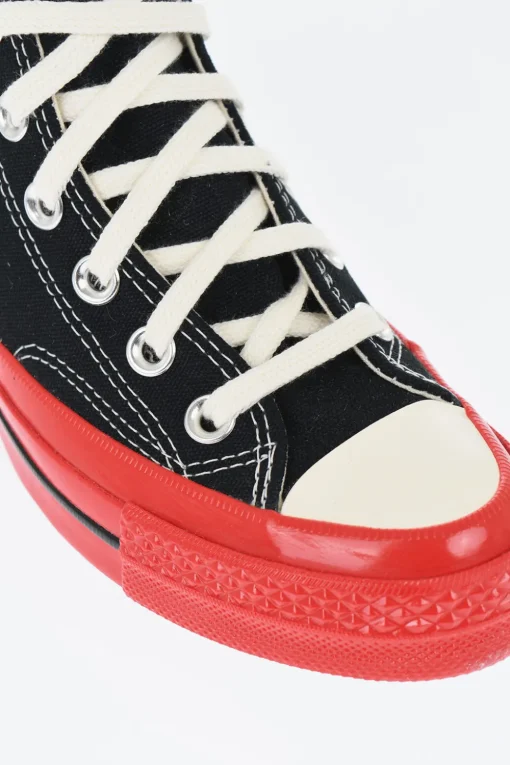 Outlet PLAY COMME DES GARCONS Sneakers Alte in Canvas con Suola a Contrasto Donna Sneaker