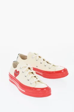 Fashion PLAY COMME DES GARCONS Sneakers Basse in Cotone con Suola a Contrasto Donna Sneaker|Sneaker