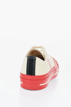 Fashion PLAY COMME DES GARCONS Sneakers Basse in Cotone con Suola a Contrasto Donna Sneaker|Sneaker