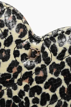 Sale Pochette a Forma di Cuore in Pelle Animalier Donna Pochette E Buste