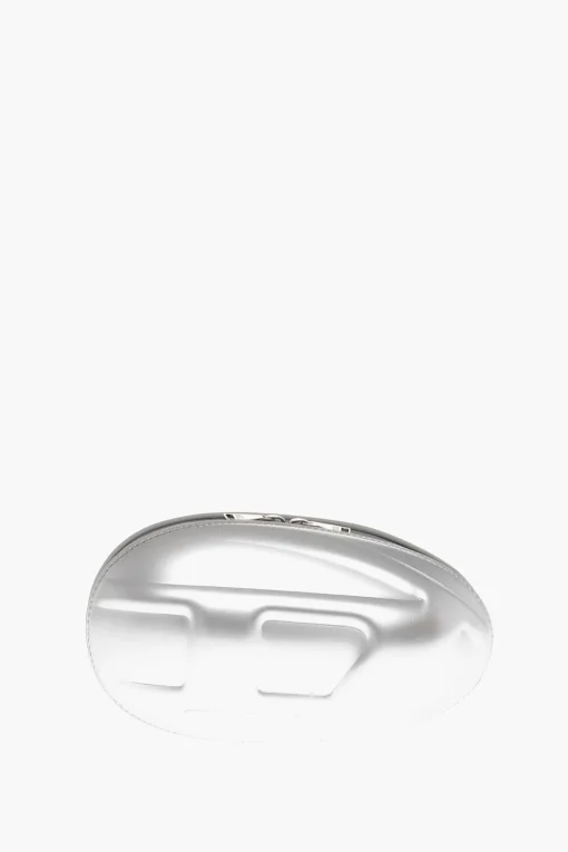 Discount Pochette Rigida 1-DR FOLD a Forma Ovale con Logo Oval D in Rilievo Donna Pochette E Buste