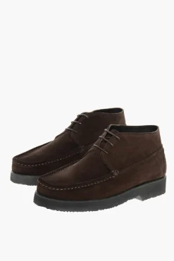 Discount Polacchine In Suede Con Suola In Gomma Uomo Stringate