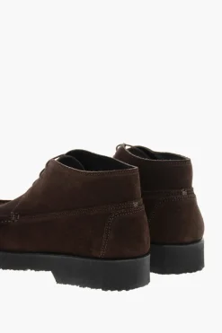 Discount Polacchine In Suede Con Suola In Gomma Uomo Stringate