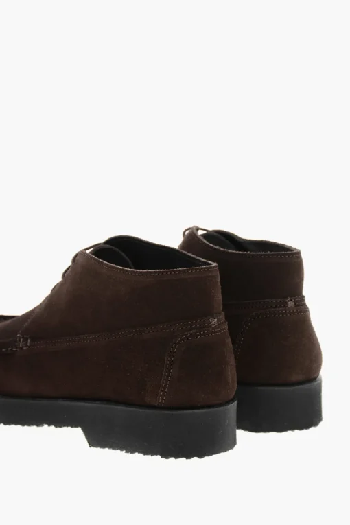 Discount Polacchine In Suede Con Suola In Gomma Uomo Stringate