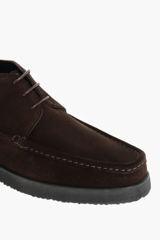 Discount Polacchine In Suede Con Suola In Gomma Uomo Stringate