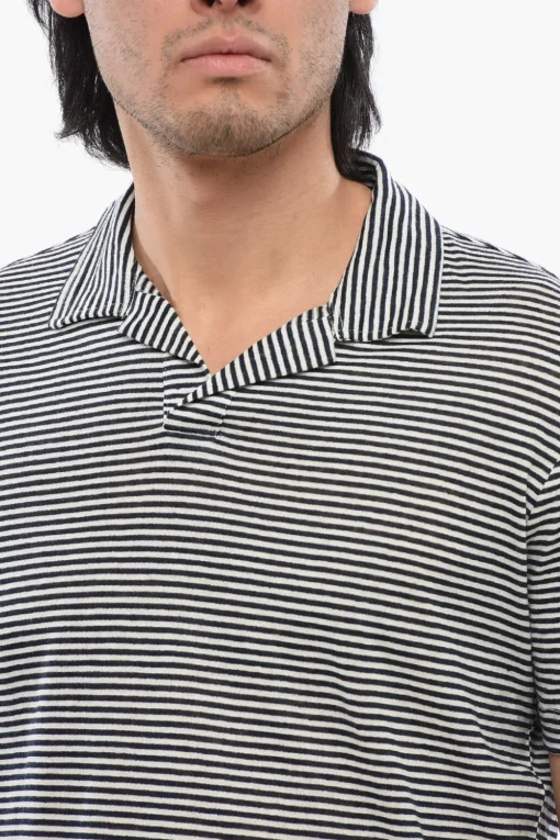 Best Polo A Maniche Corte Con Fantasia A righe Uomo T-Shirt