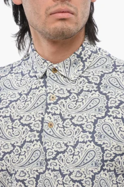 New Polo A Maniche Corte Con Motivo Paisley Uomo T-Shirt