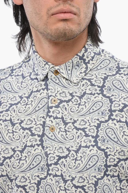 New Polo A Maniche Corte Con Motivo Paisley Uomo T-Shirt