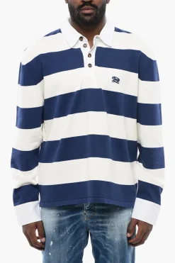 Outlet Polo A Maniche Lunghe A Righe Uomo T-Shirt