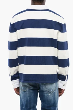 Outlet Polo A Maniche Lunghe A Righe Uomo T-Shirt