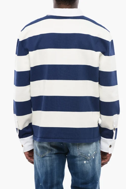Outlet Polo A Maniche Lunghe A Righe Uomo T-Shirt