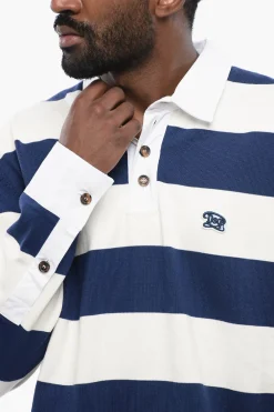Outlet Polo A Maniche Lunghe A Righe Uomo T-Shirt