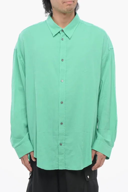 Outlet Polo a Maniche Lunghe in Tinta Unita Uomo T-Shirt