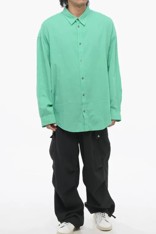 Outlet Polo a Maniche Lunghe in Tinta Unita Uomo T-Shirt