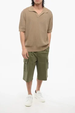 New Polo Buttonless in Maglia di Cotone Uomo T-Shirt
