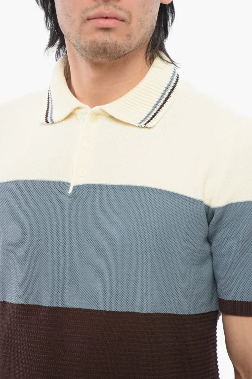 Discount Polo Color Block In Maglia di Cotone Uomo T-Shirt