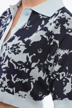Fashion Polo Cropped Fit in Misto Cotone Jacquard Donna T-Shirts E Tops