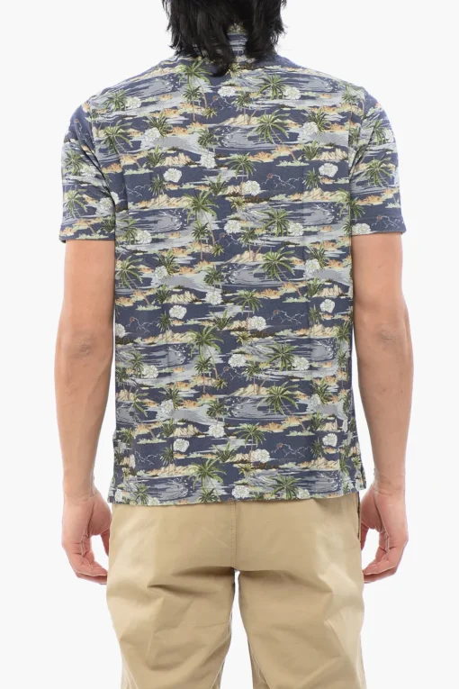 Sale Polo In Cotone Con Stampa Spiaggia Uomo T-Shirt