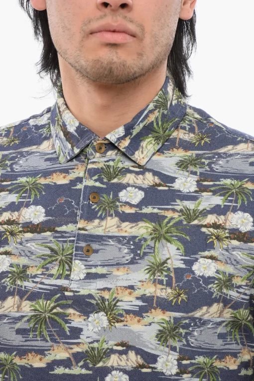 Sale Polo In Cotone Con Stampa Spiaggia Uomo T-Shirt