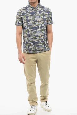Sale Polo In Cotone Con Stampa Spiaggia Uomo T-Shirt