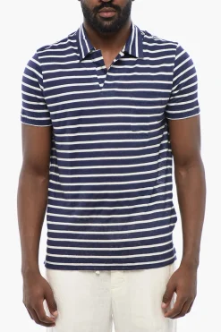 Online Polo In Lino A Righe Uomo T-Shirt