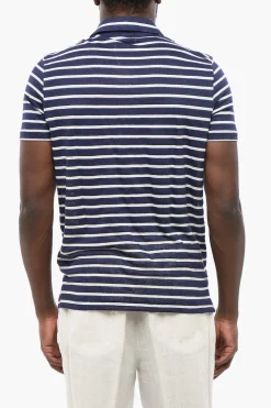 Online Polo In Lino A Righe Uomo T-Shirt