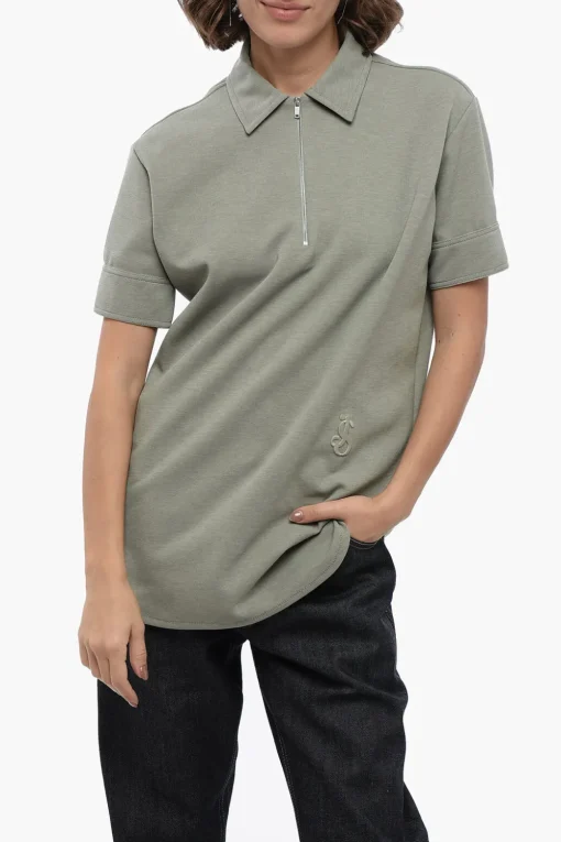 Polo in Misto Cotone con Half Zip>Jil Sander Best
