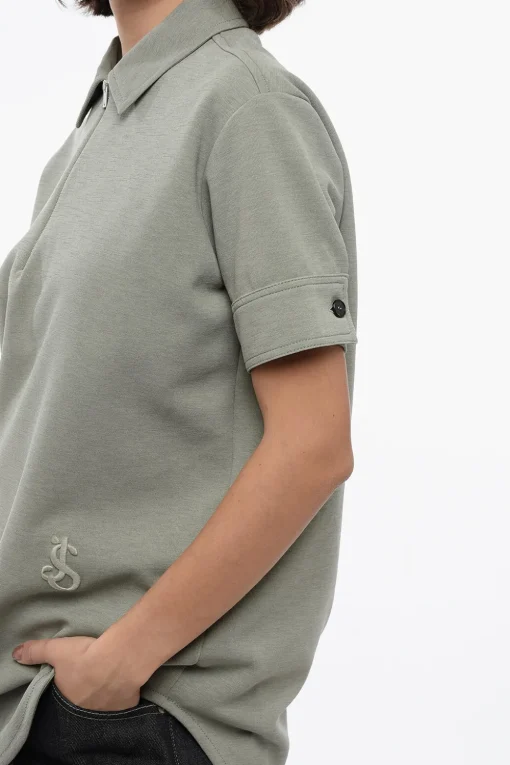 Polo in Misto Cotone con Half Zip>Jil Sander Best