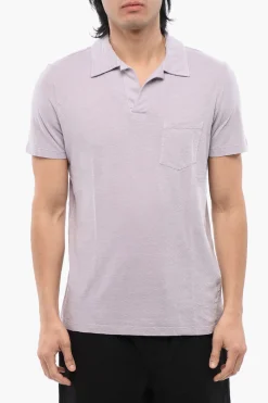 New Polo In Misto Lino Con Taschino Uomo T-Shirt