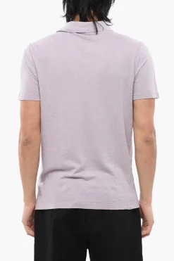 New Polo In Misto Lino Con Taschino Uomo T-Shirt
