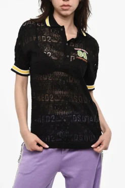 Polo In Pizzo A Maniche Corte>Dsquared2 Hot